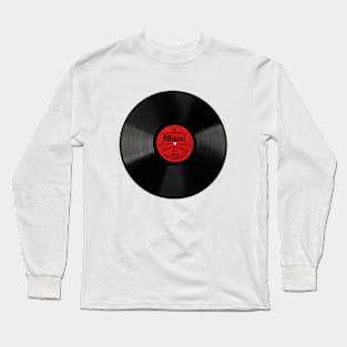 Miami Gift Retro Musical Art Vintage Vinyl Record Design Long Sleeve T-Shirt